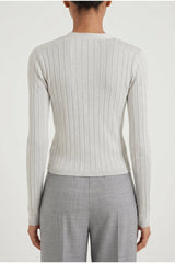 Brunello Cucinelli Women's Light Grey Silk Sweater