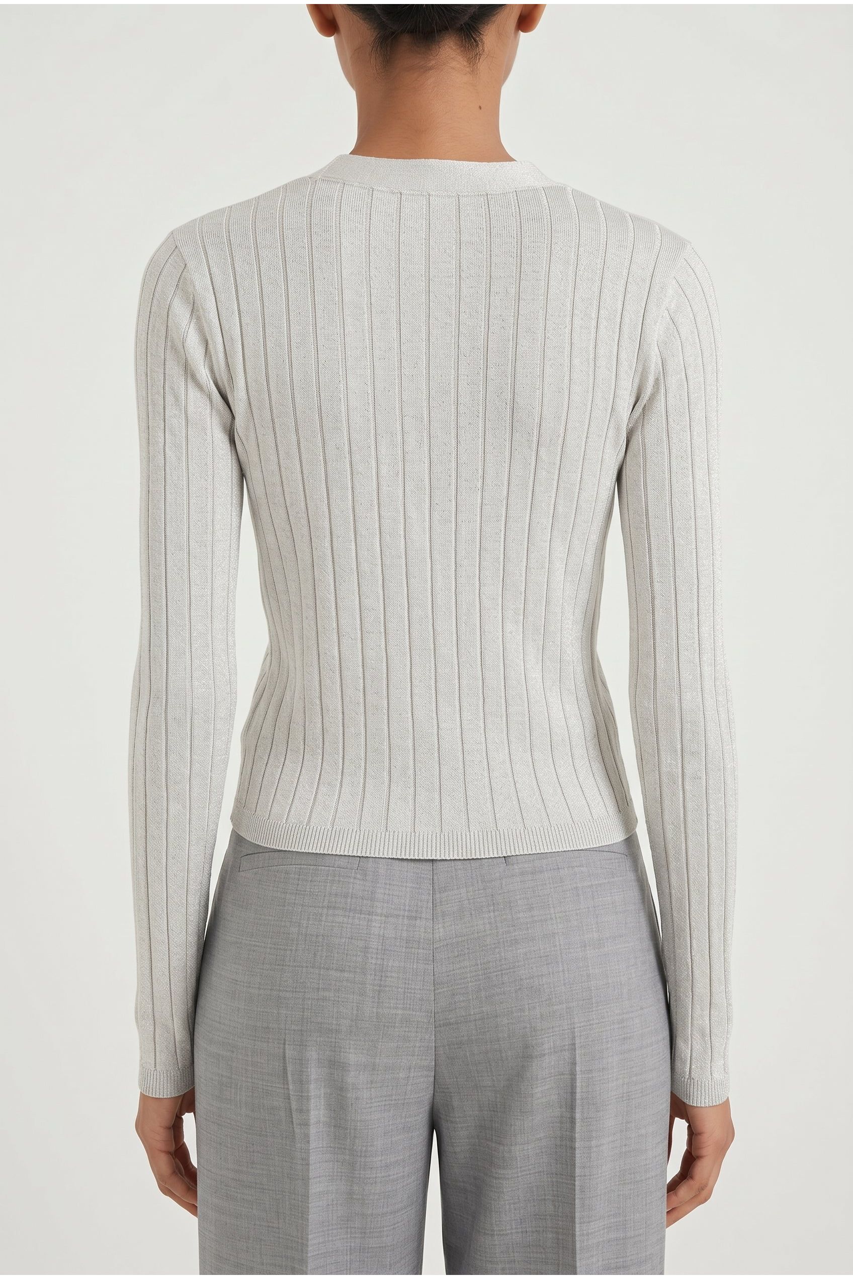 Brunello Cucinelli Women's Light Grey Silk Sweater