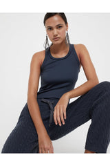Women's Dark Blue Sleeveless Shirt