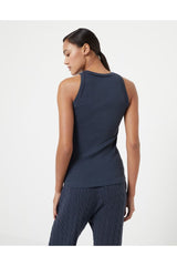 Women's Dark Blue Sleeveless Shirt