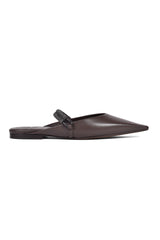 Brunello Cucinelli Women's Dark Brown Leather Flats