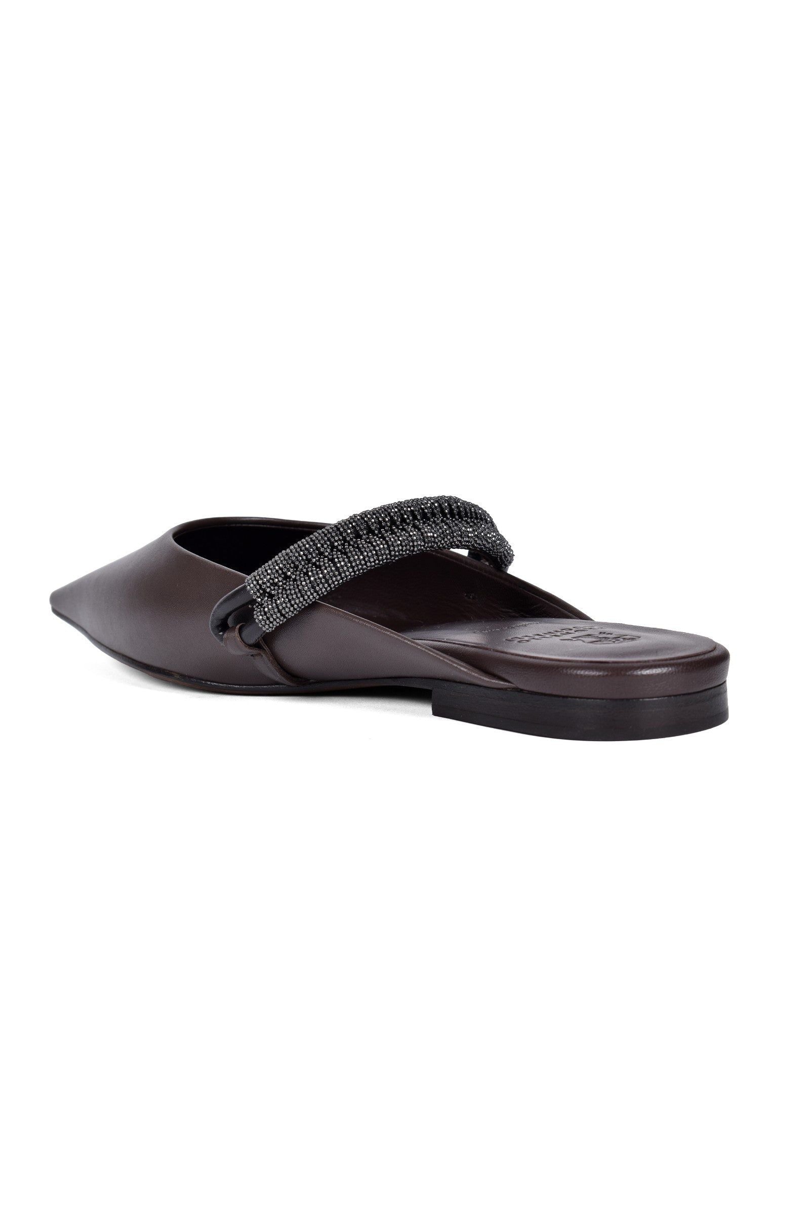 Brunello Cucinelli Women's Dark Brown Leather Flats