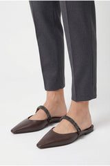 Brunello Cucinelli Women's Dark Brown Leather Flats