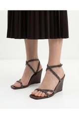 Women's Dark Brown Leather Sandals