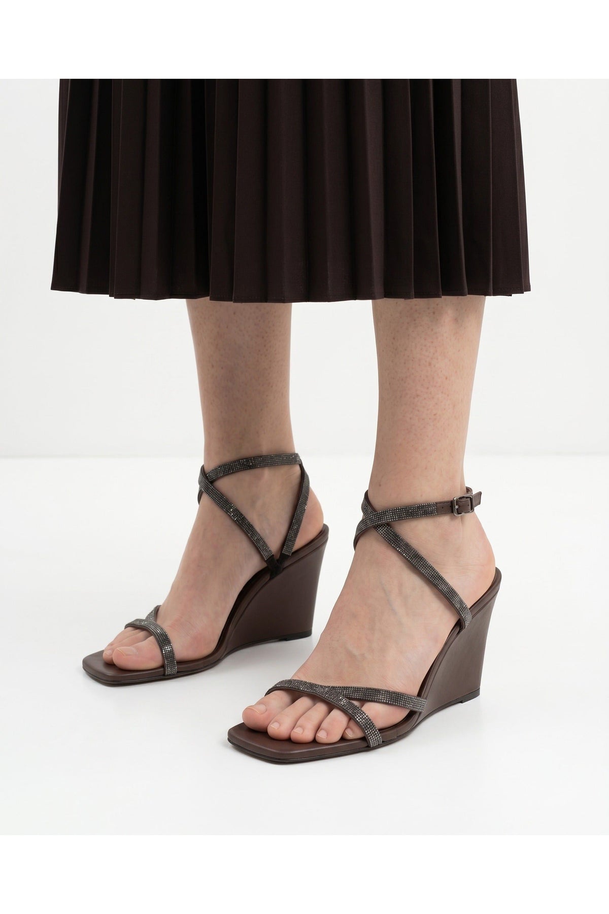 Women's Dark Brown Leather Sandals