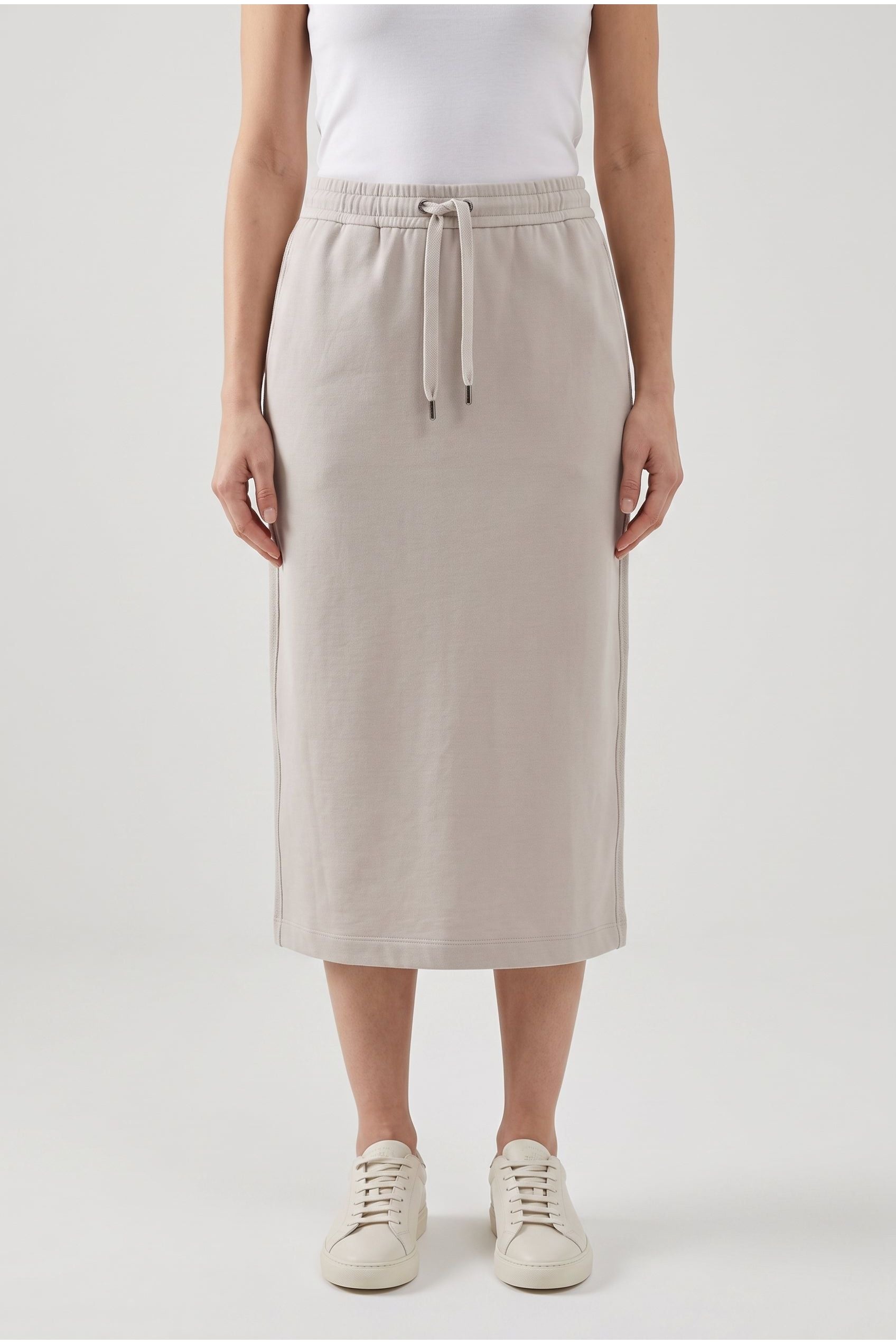 Brunello Cucinelli Women's Light Beige Cotton Skirt