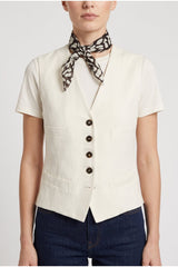 Women's Cream Tailored Buttoned Shirt