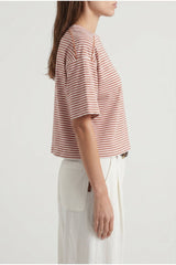 Women's Rust Striped Relaxed Shirt