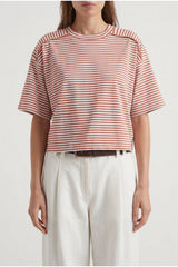 Women's Rust Striped Relaxed Shirt