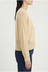 Brunello Cucinelli Women's Light Yellow Wool Blend Sweater