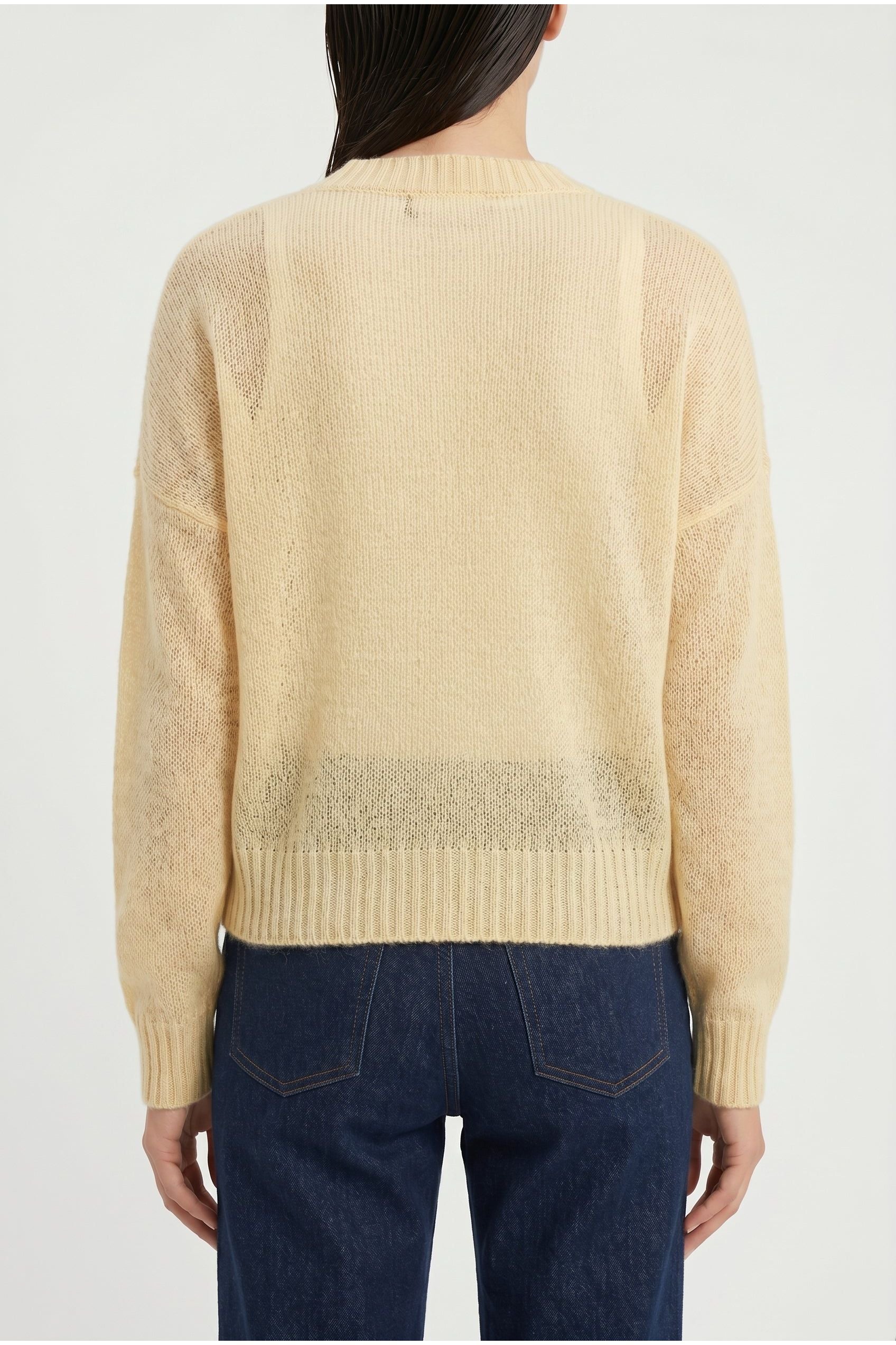Brunello Cucinelli Women's Light Yellow Wool Blend Sweater