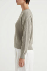 Women's Light Grey Ribbed Sweater