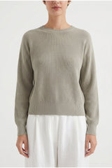 Women's Light Grey Ribbed Sweater