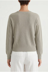 Women's Light Grey Ribbed Sweater