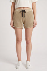 Women's Beige Mesh Boxer Shorts