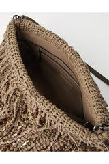 Women's Brown Leather Fringe Bag