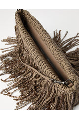 Women's Brown Leather Fringe Bag