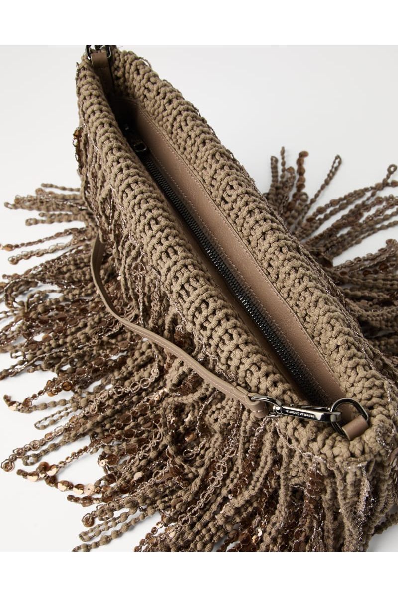 Women's Brown Leather Fringe Bag