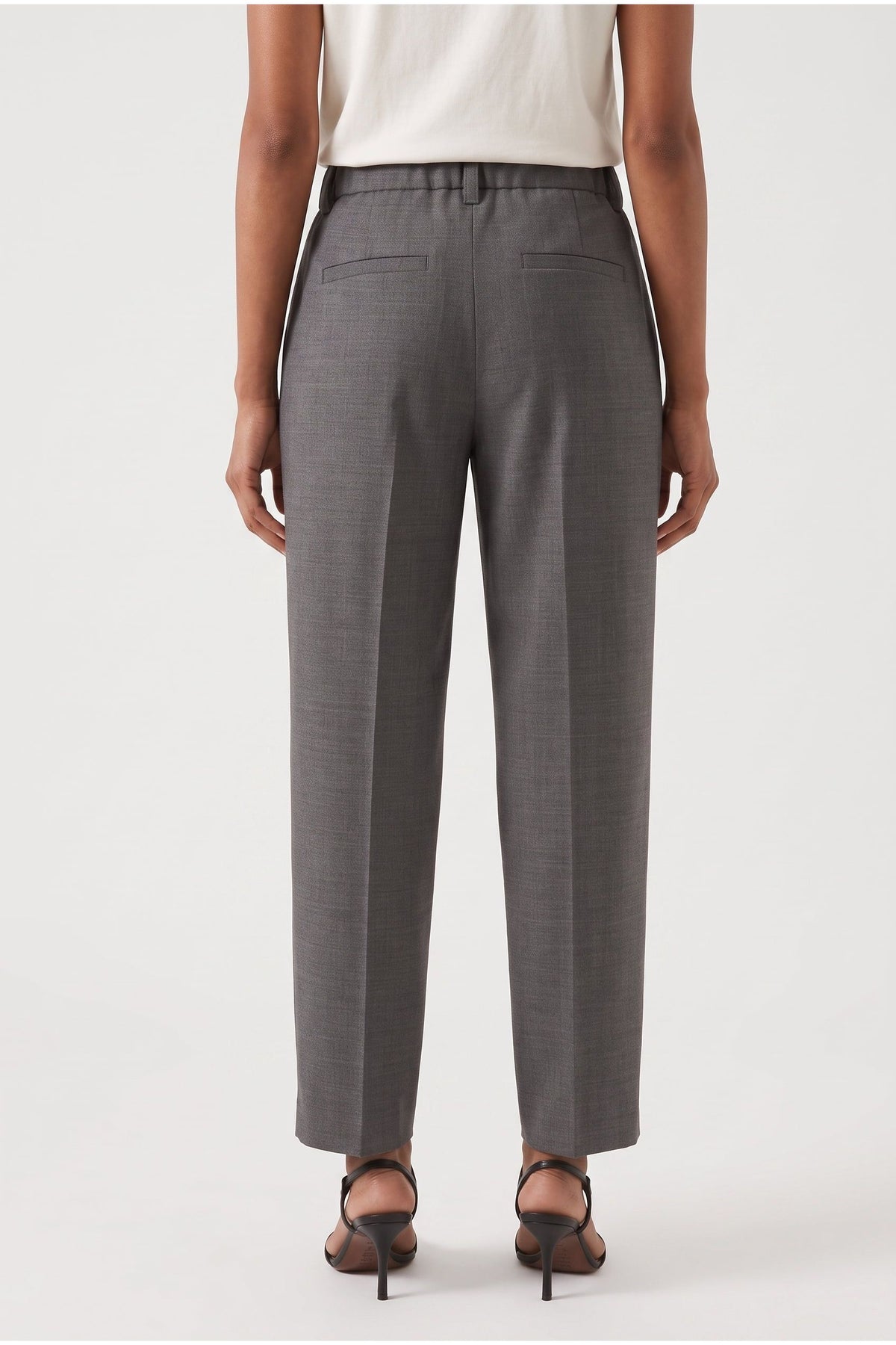 Women's Grey Wool Relaxed Trousers