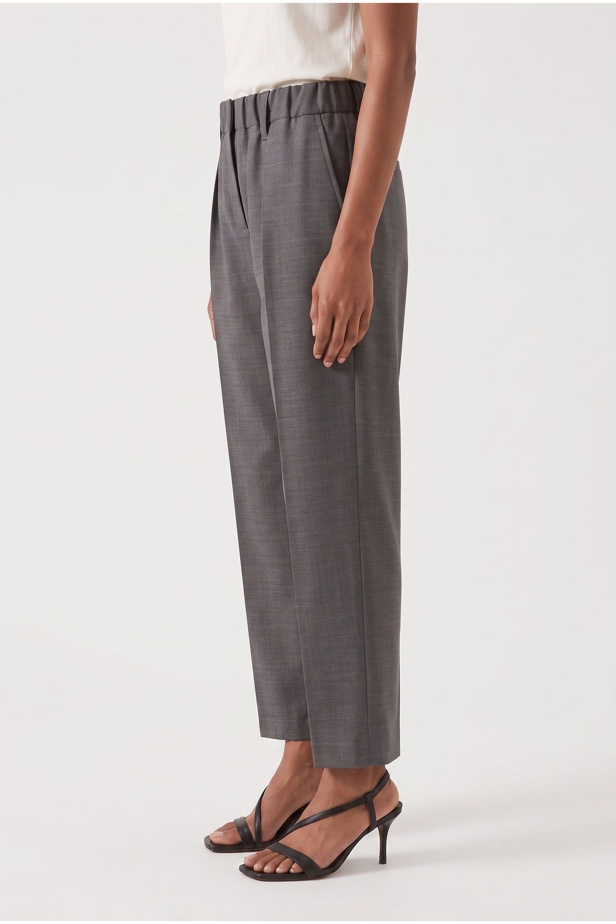 Women's Grey Wool Relaxed Trousers