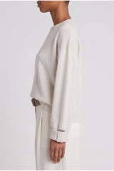 Women's White Wool Relaxed Sweater