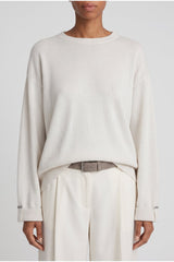 Women's White Wool Relaxed Sweater