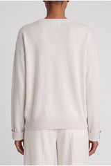 Women's White Wool Relaxed Sweater