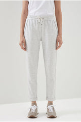 Women's Light Grey Cotton Blend Trousers