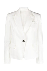 Brunello Cucinelli Women's White Tailored Cotton Jacket