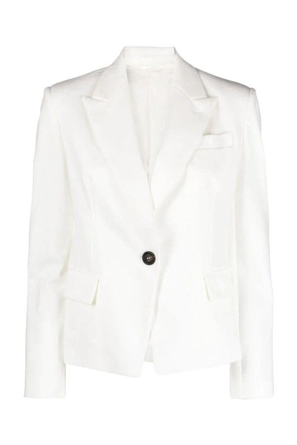 Brunello Cucinelli Women's White Tailored Cotton Jacket
