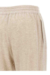 Women's Beige Wool Relaxed Trousers