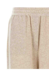 Women's Beige Wool Relaxed Trousers