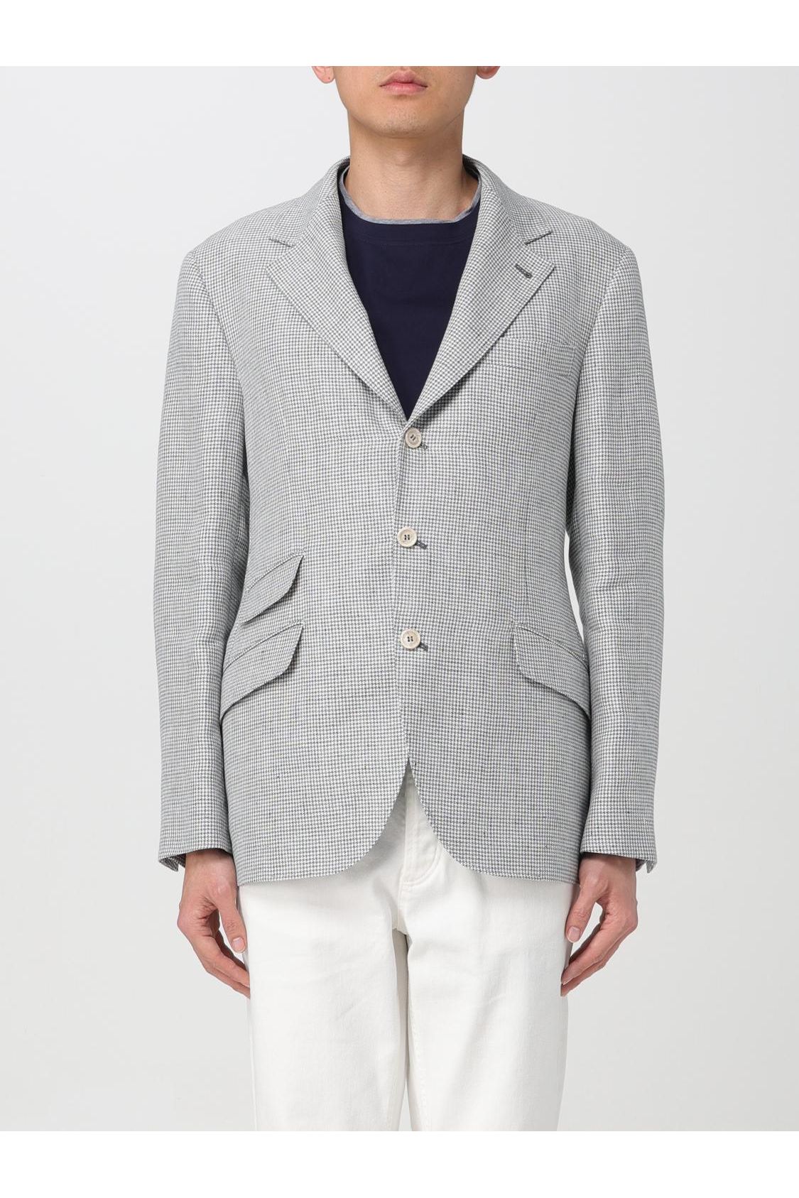 Men's Light Grey Linen Jacket