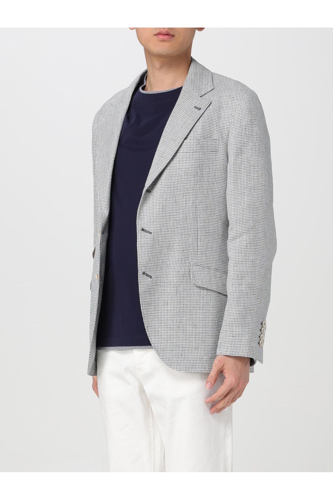 Men's Light Grey Linen Jacket