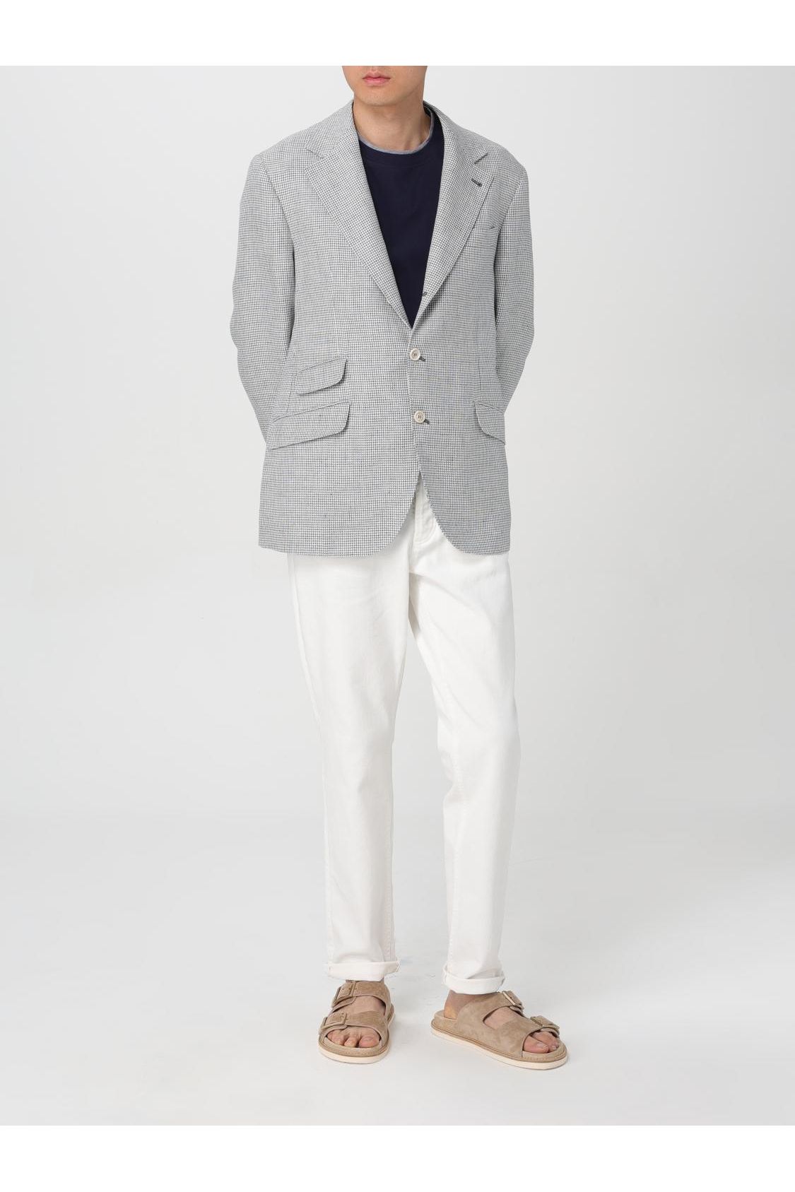 Men's Light Grey Linen Jacket