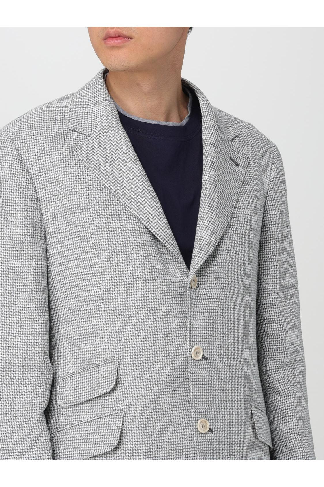 Men's Light Grey Linen Jacket
