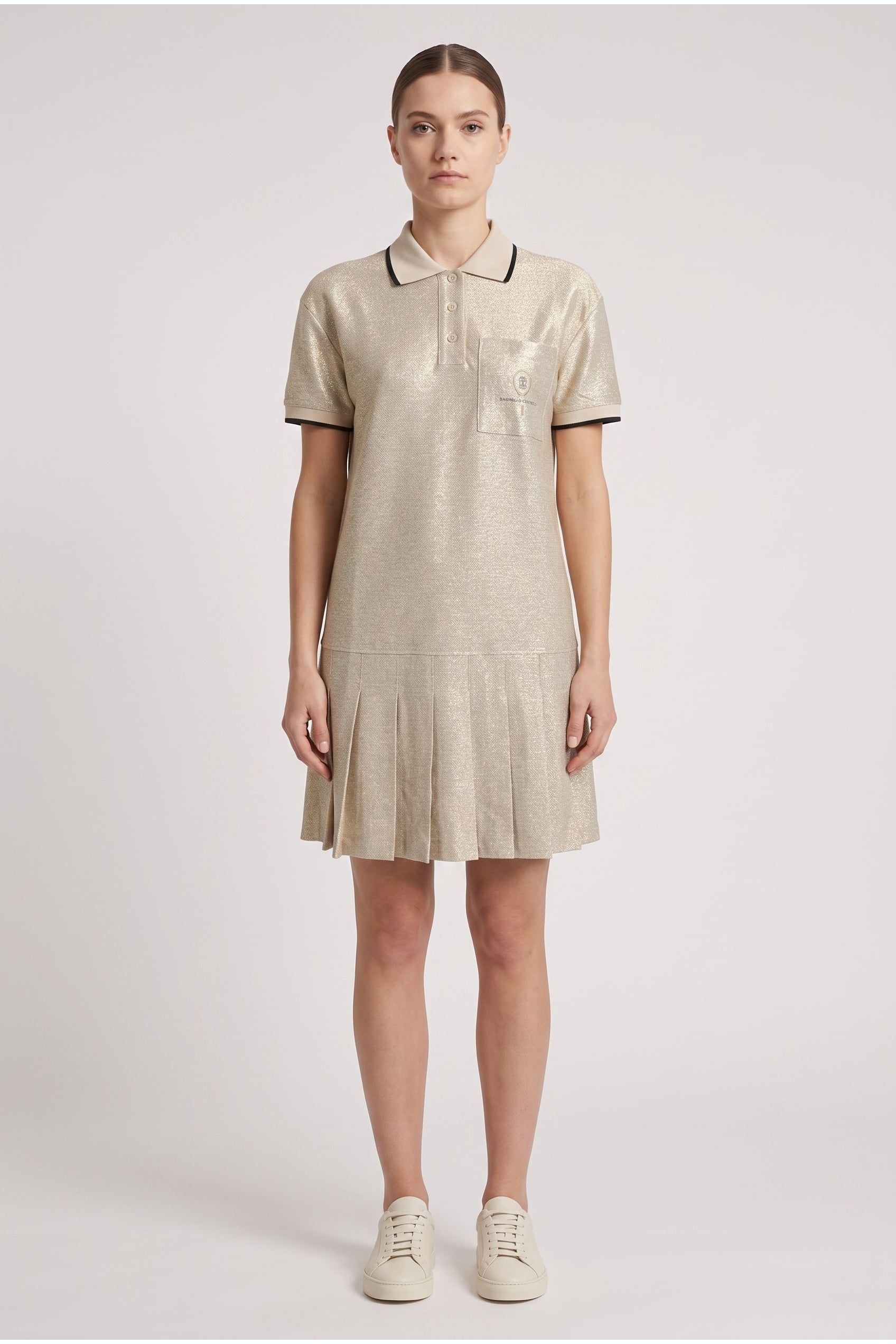 Brunello Cucinelli Women's Light Gold Linen Blend Dress Nwt