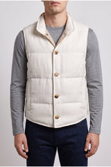 Men's Off White Wool Blend Vest