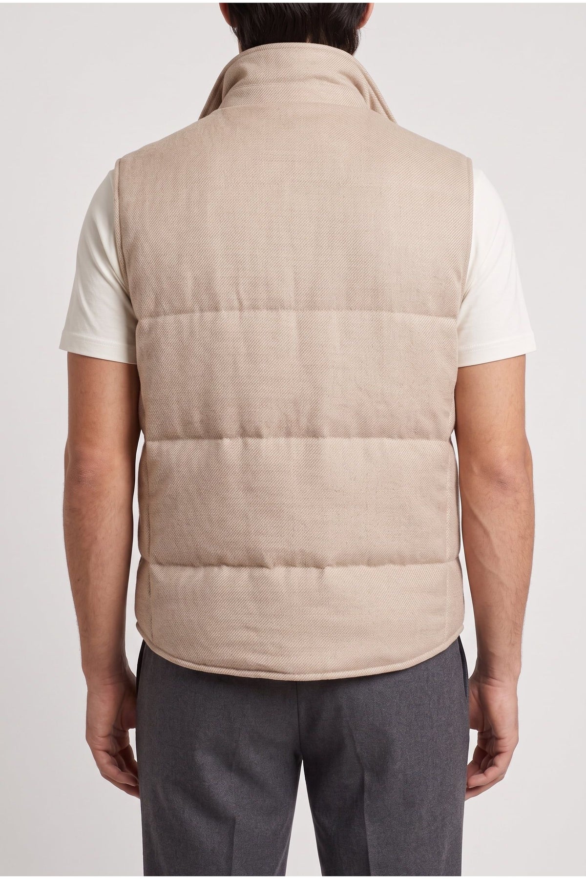 Men's Beige Wool Blend Vest