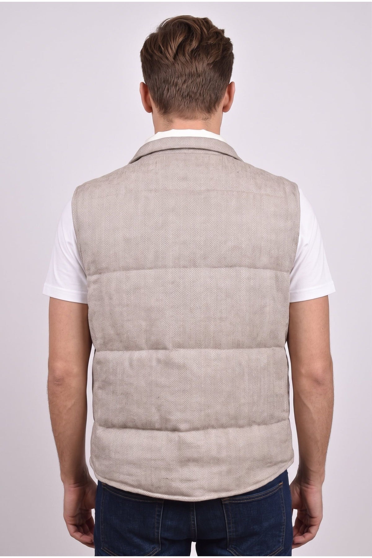 Men's Light Beige Wool Blend Vest