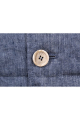 Brunello Cucinelli Men's Blue Linen Button Down Vest
