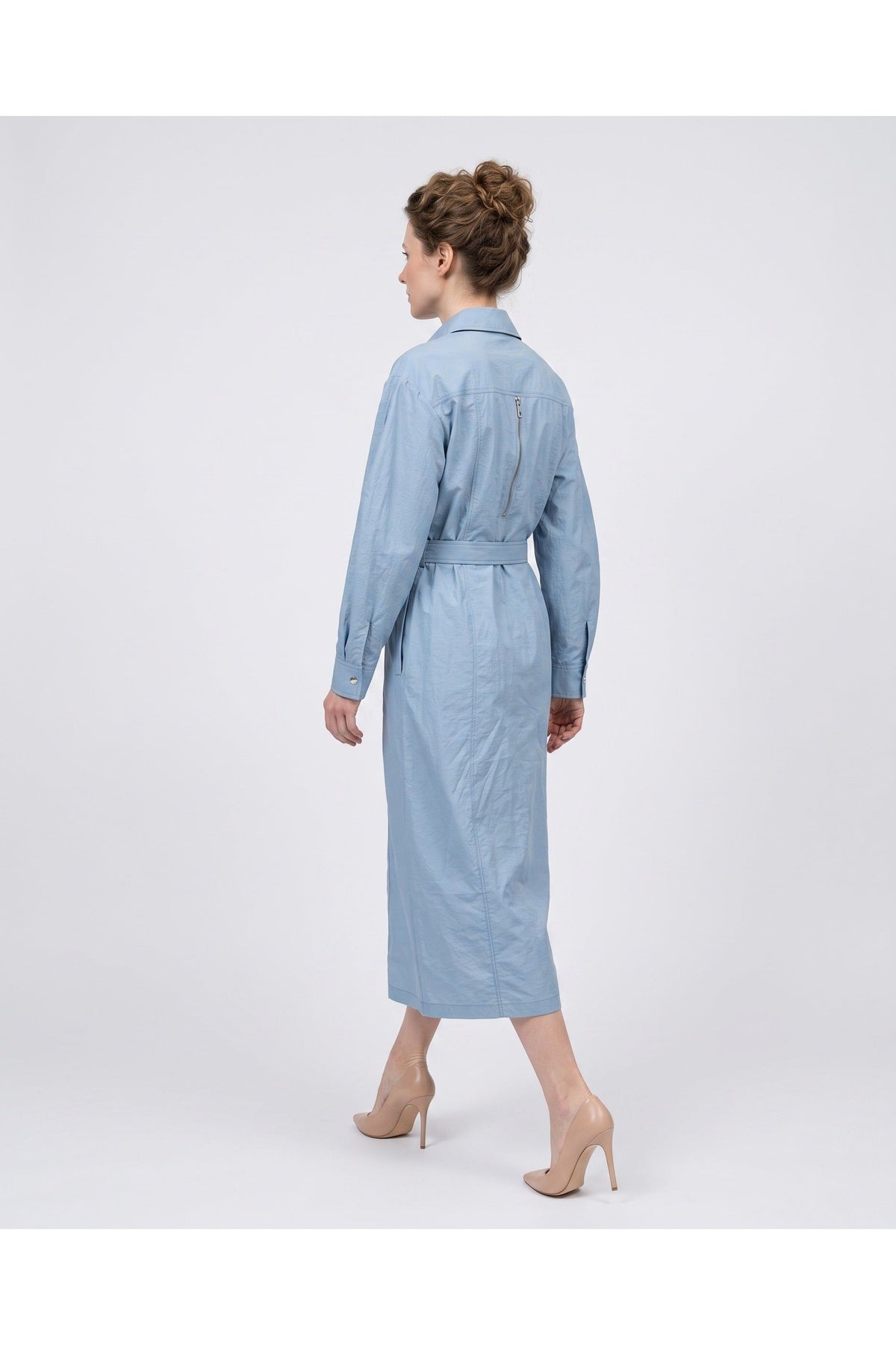 Women's Light Blue Cotton Dress