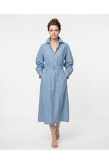 Women's Light Blue Cotton Dress
