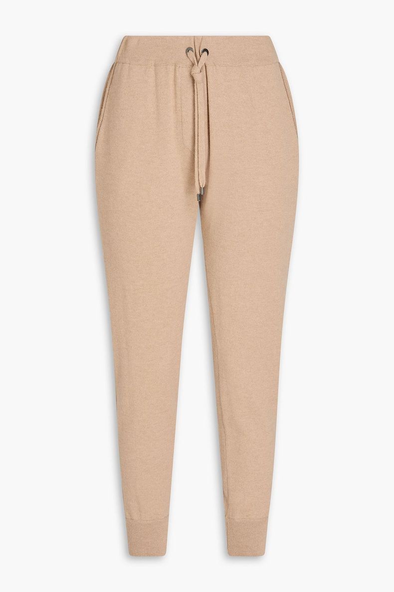 Women's Light Brown Wool Jogger Trousers