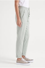 Women's Light Green Cotton Trousers
