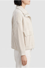 Women's Off White Relaxed Cotton Jacket