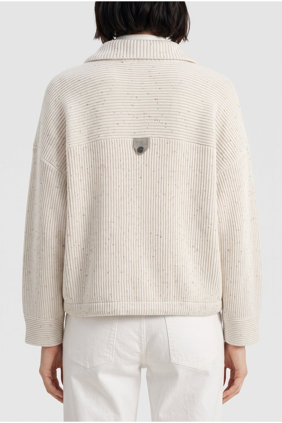 Women's Off White Relaxed Cotton Jacket