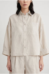 Women's Natural Linen Oversized Shirt