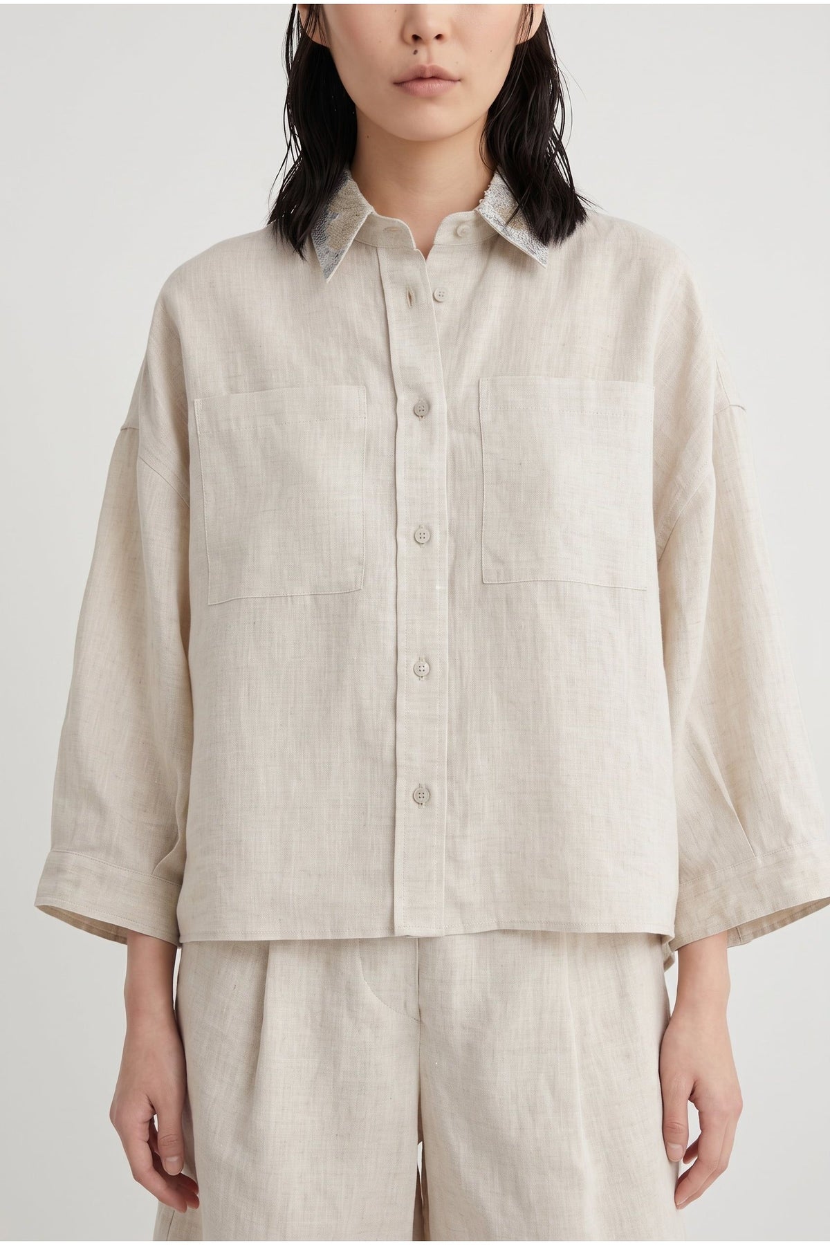 Women's Natural Linen Oversized Shirt
