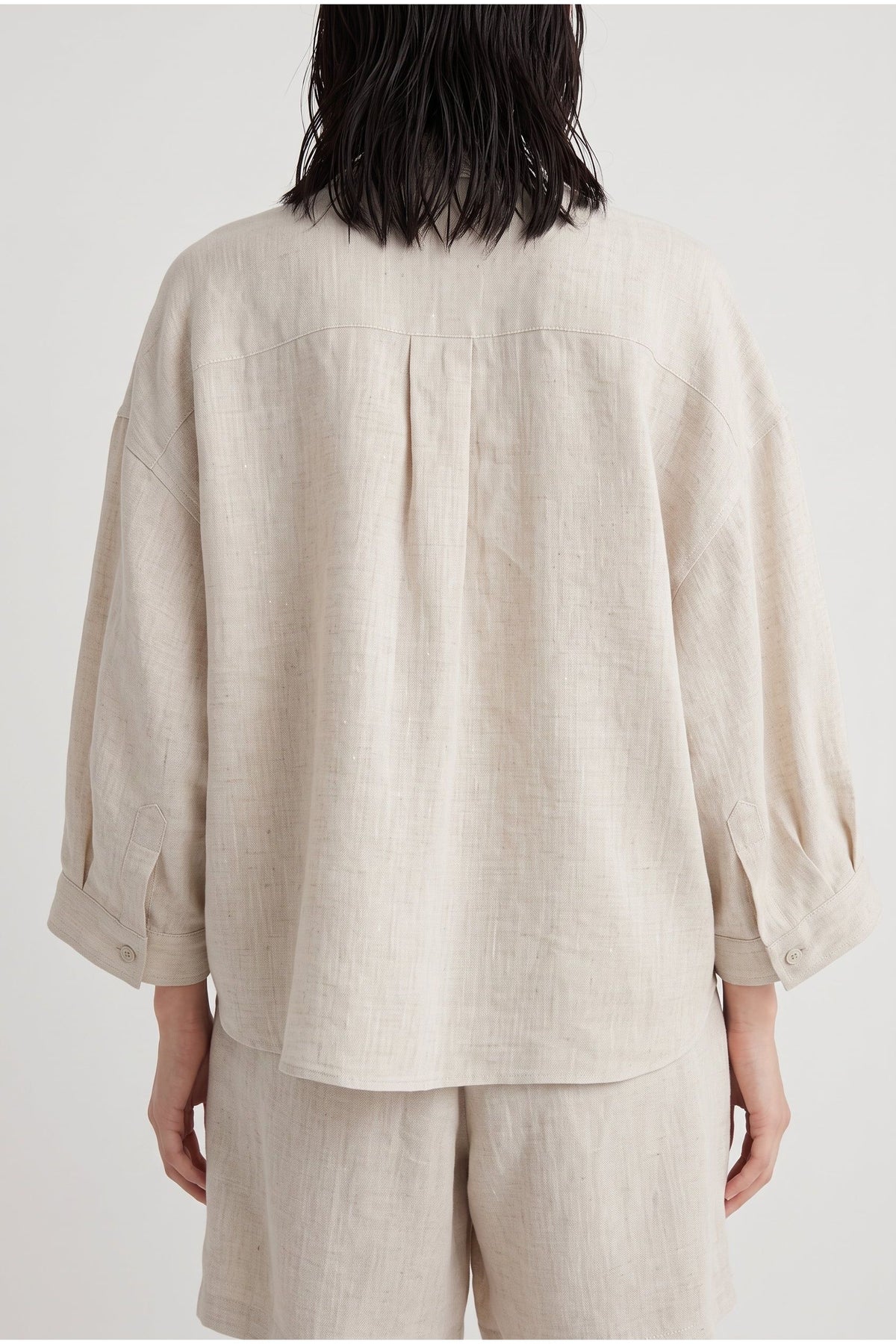 Women's Natural Linen Oversized Shirt